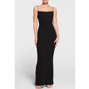 SKIMS Black Soft Lounge Long Slip Maxi Dress - Size Extra Large - XL